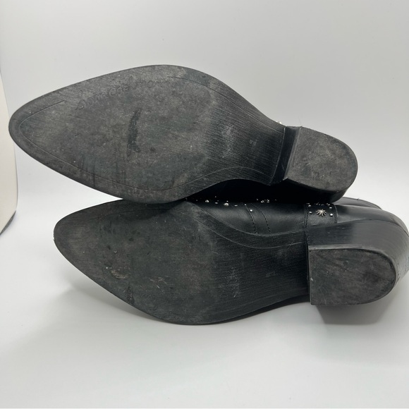 Sam Edelman Brian Black Leather Western  Star Studded Ankle Booties Size 9 - Picture 9 of 11